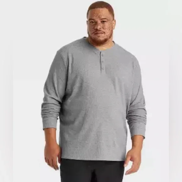 All in Motion Long Sleeve Waffle Shirt Grey - Picture 1 of 5